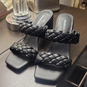 Madden Girl Black Braided Heels